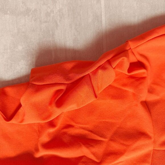 One-Shoulder Jumpsuit Pants Romper Sleeveless Orange Medium Disco Party Hippie - Picture 7 of 8